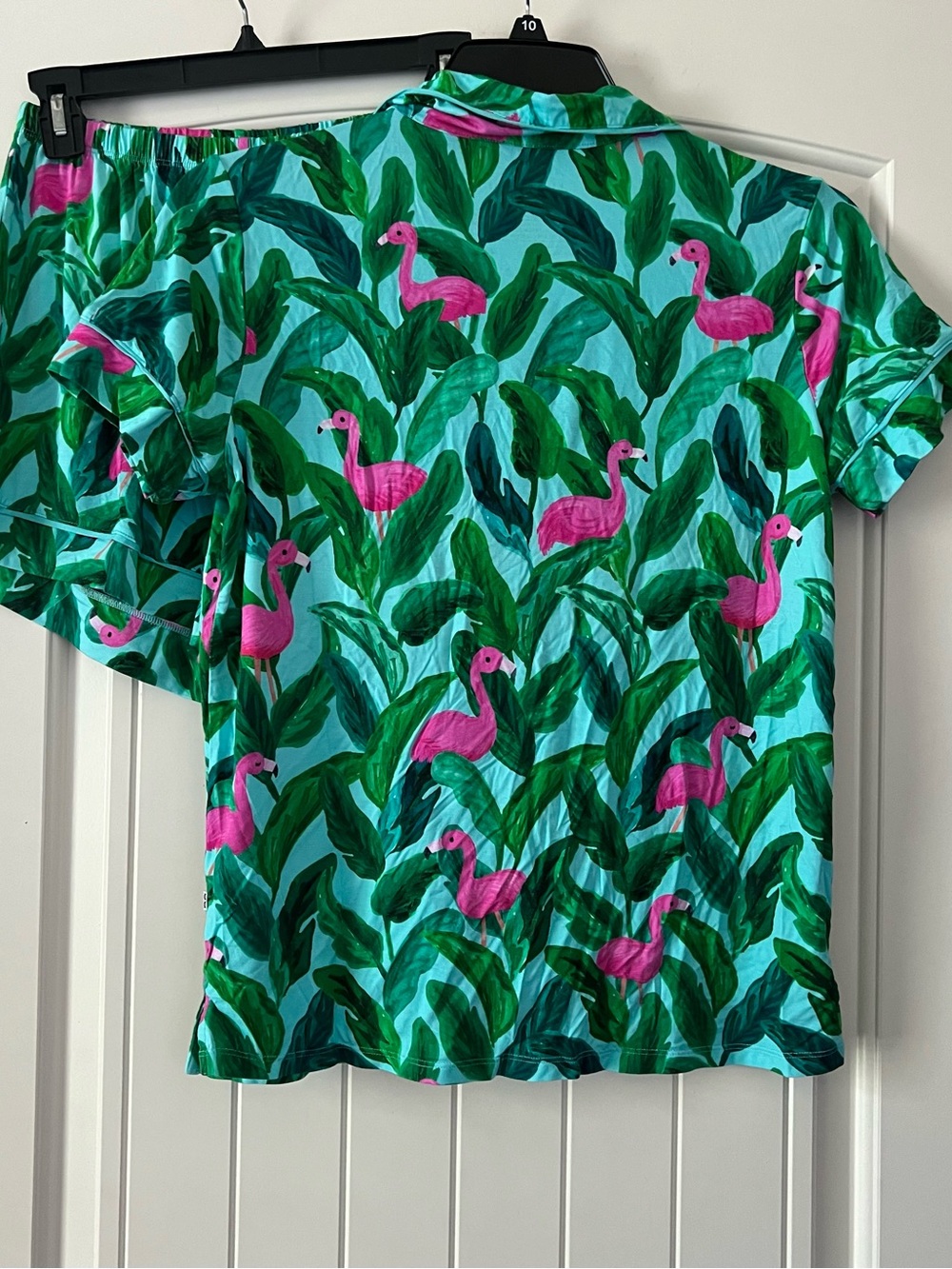 Little Sleepies Palm Springs flamingo tropical top and shorts pajamas set XS - Picture 5 of 7